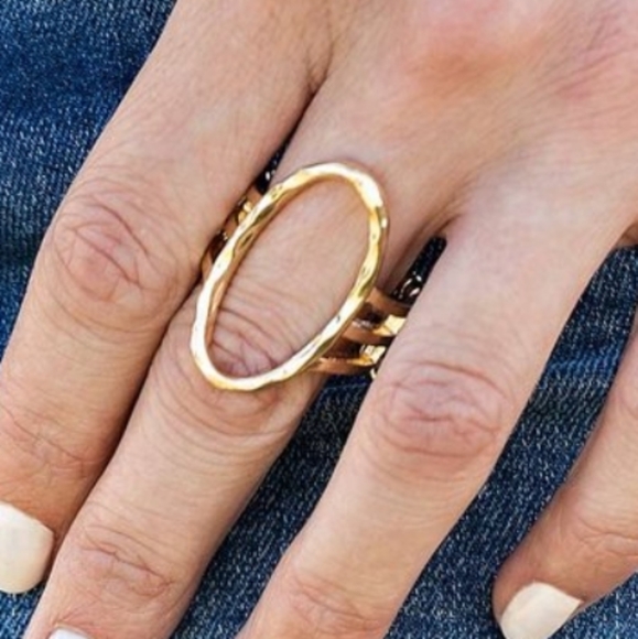 paparazzi Jewelry Center Chic Gold Open Oval Ring Poshmark